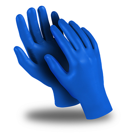 Перчатки ЭКСПЕРТ (DG-024), нитрил 0.13 мм, неопудренные, текстурированные, цвет синий